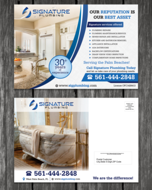 Postcard Design by ecorokerz for Signature Plumbing. Inc | Design: #12428833