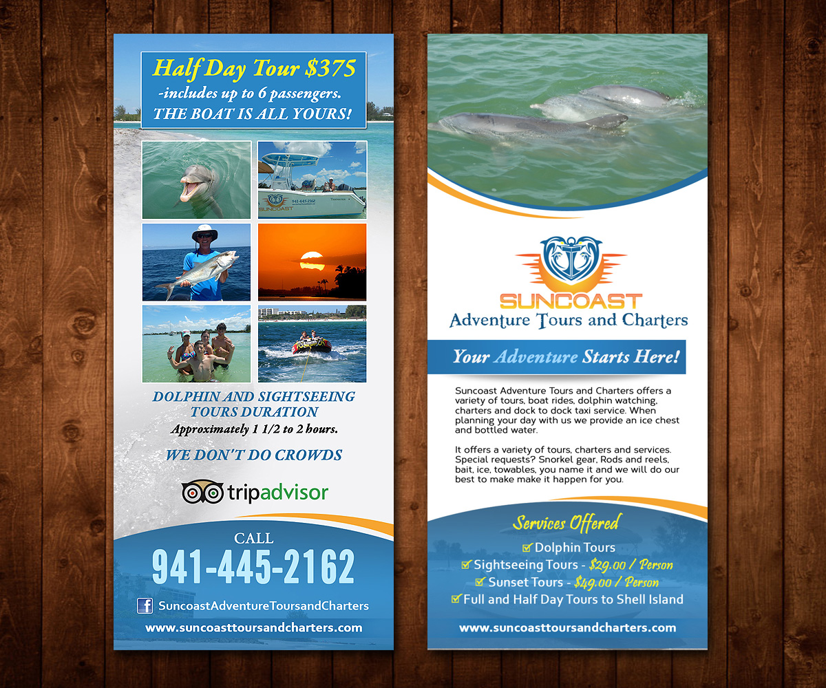 Flyer Design by Designers Hub for Suncoast Adventure Tours and Charters | Design #12389890