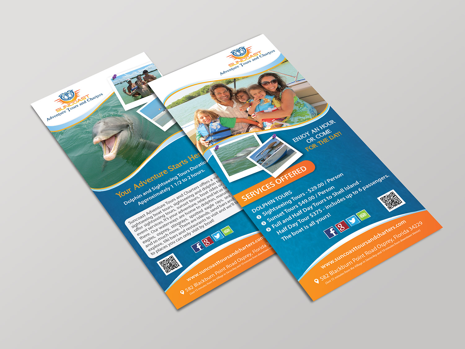 Diseño de Flyer por alex989 para Suncoast Adventure Tours and Charters | Diseño #12374712