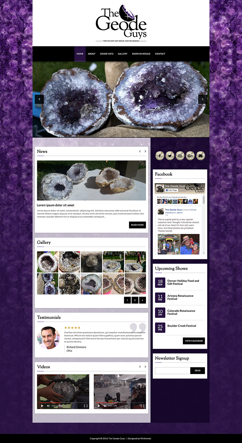 Web Design by Minkimoto for The Geode Guys | Design #12489415