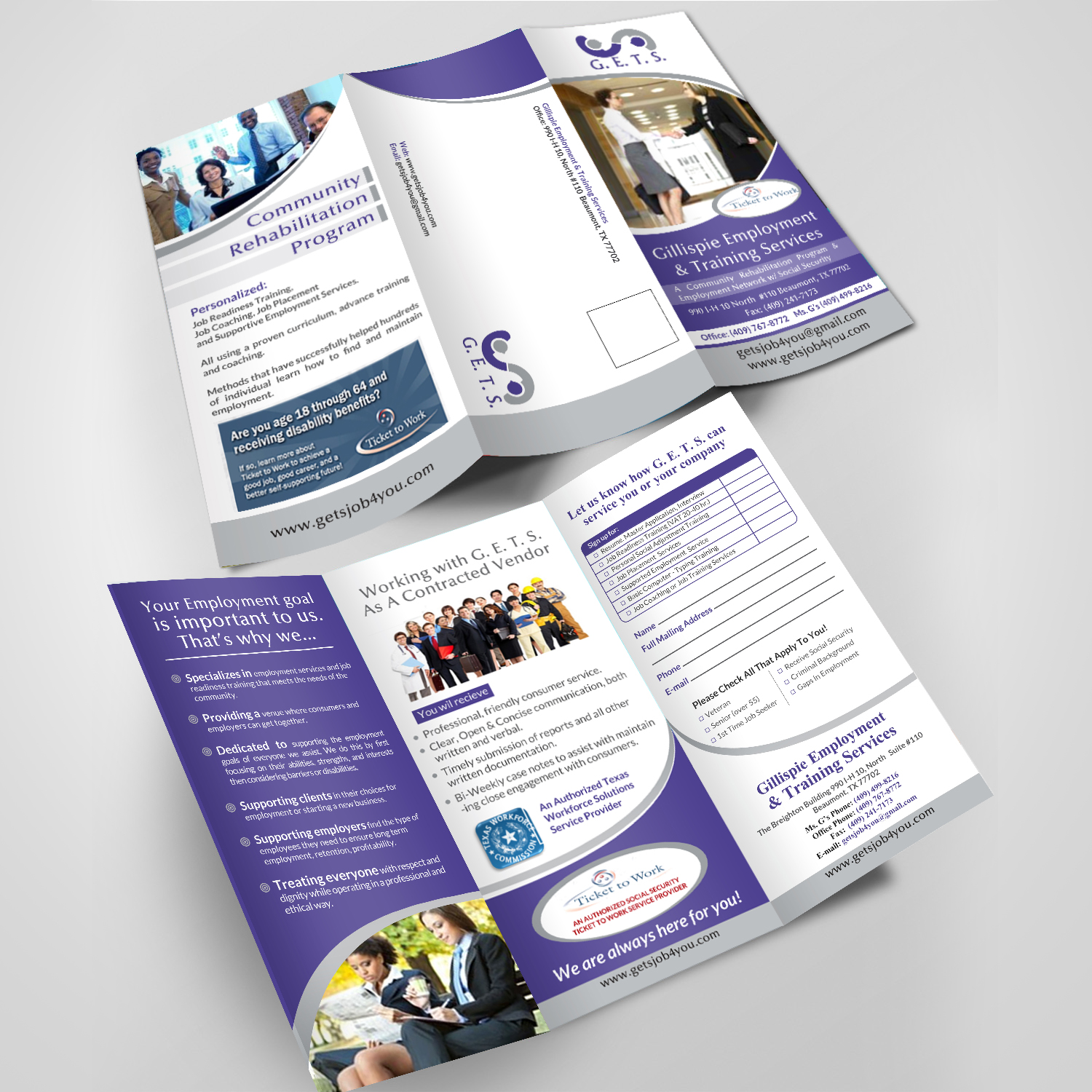 Brochure Design by debdesign for Gillispie Employment & Training Service | Design #12650262