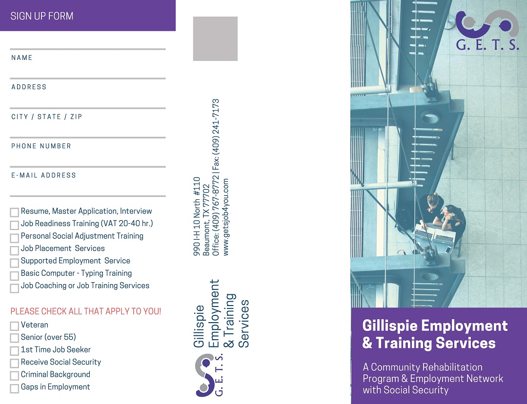 Brochure Design by bern_gd for Gillispie Employment & Training Service | Design #12672557