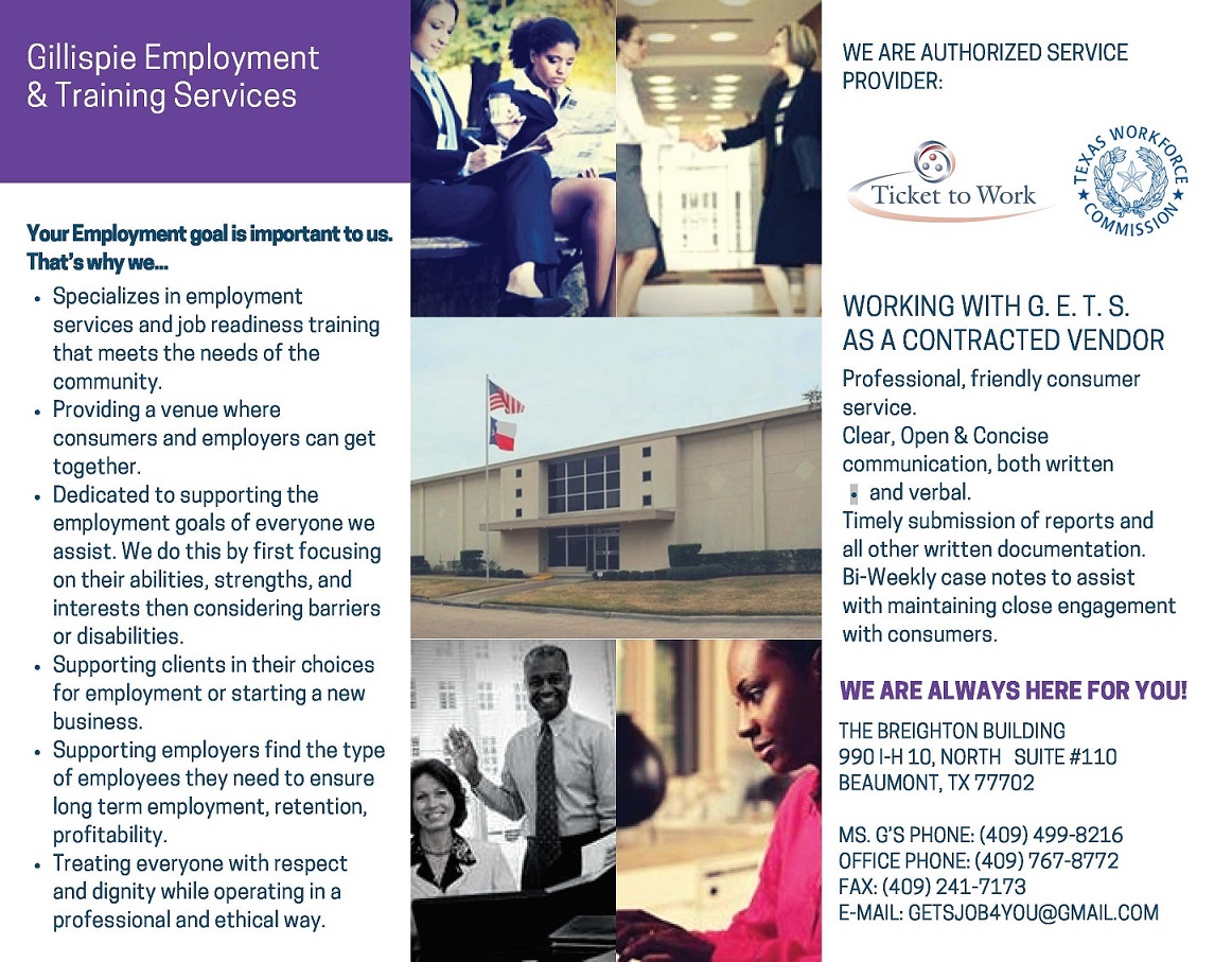Brochure Design by bern_gd for Gillispie Employment & Training Service | Design #12672559