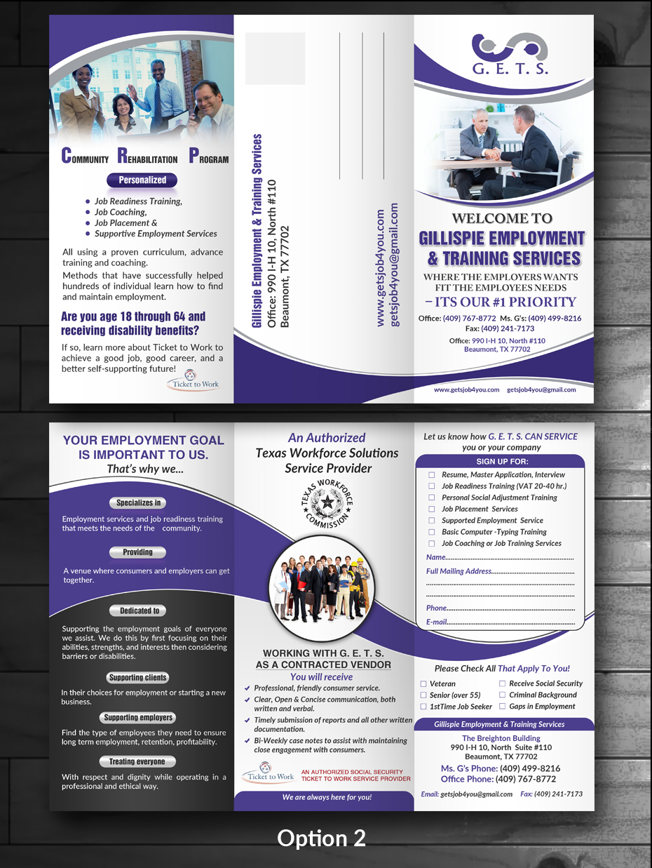 Brochure Design by innovative earth for Gillispie Employment & Training Service | Design: #12674659