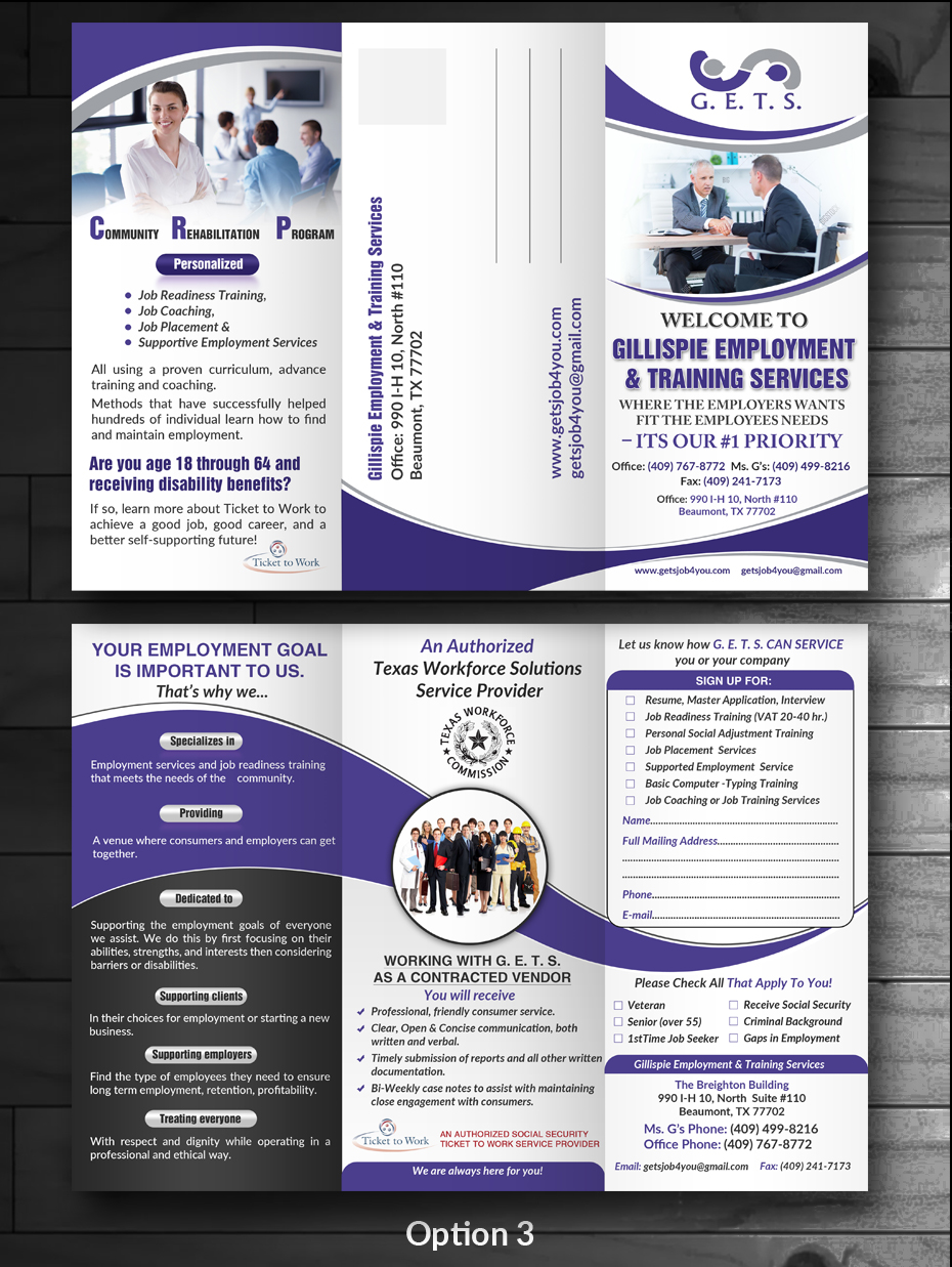 Brochure Design by innovative earth for Gillispie Employment & Training Service | Design #12674660