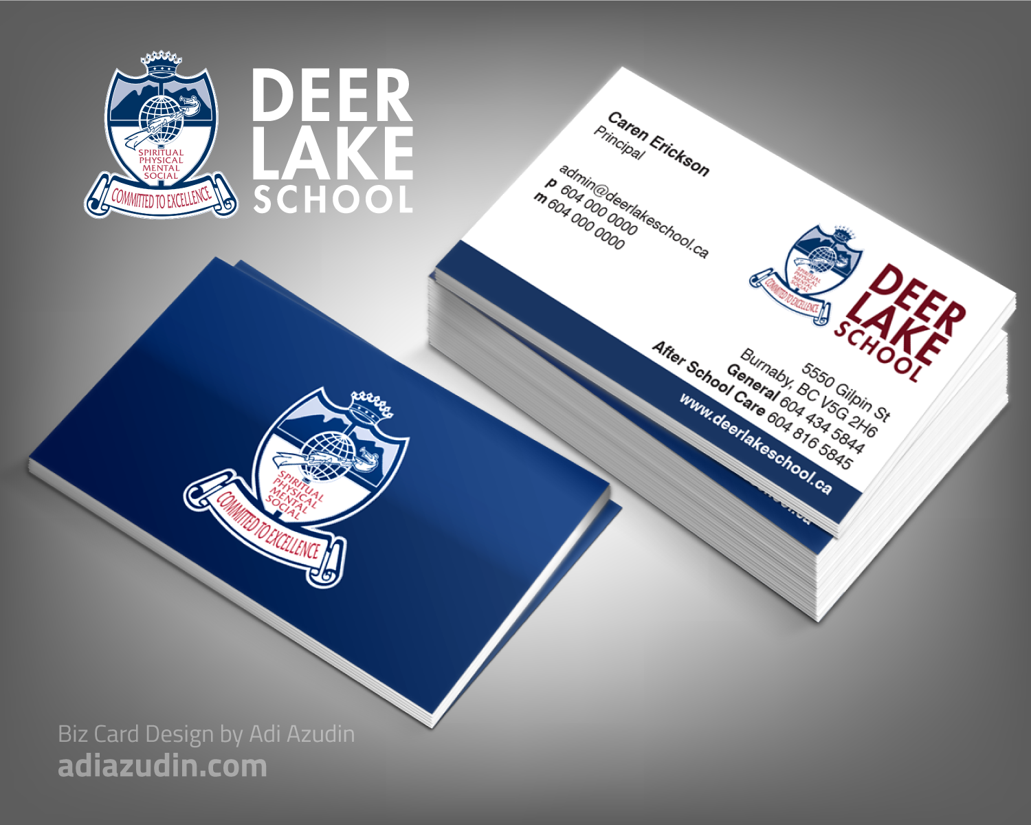 Business Card Design by adiazudin for Deer Lake School | Design #12376606
