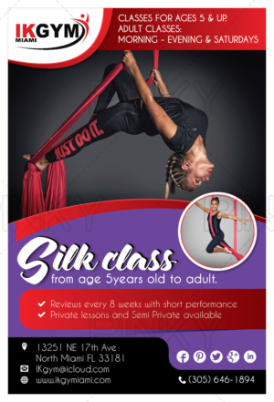 4x6 flier Ariel Silk Classes advertisement  | Flyer Design by Pinky 