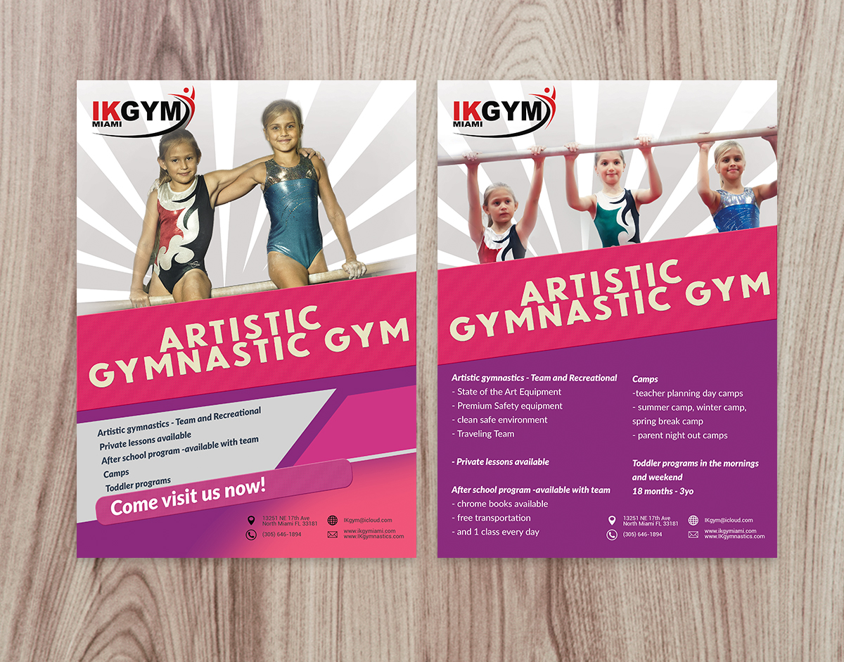 playful feminine fitness flyer design for ikgym by isabel paoli spring gym flyer