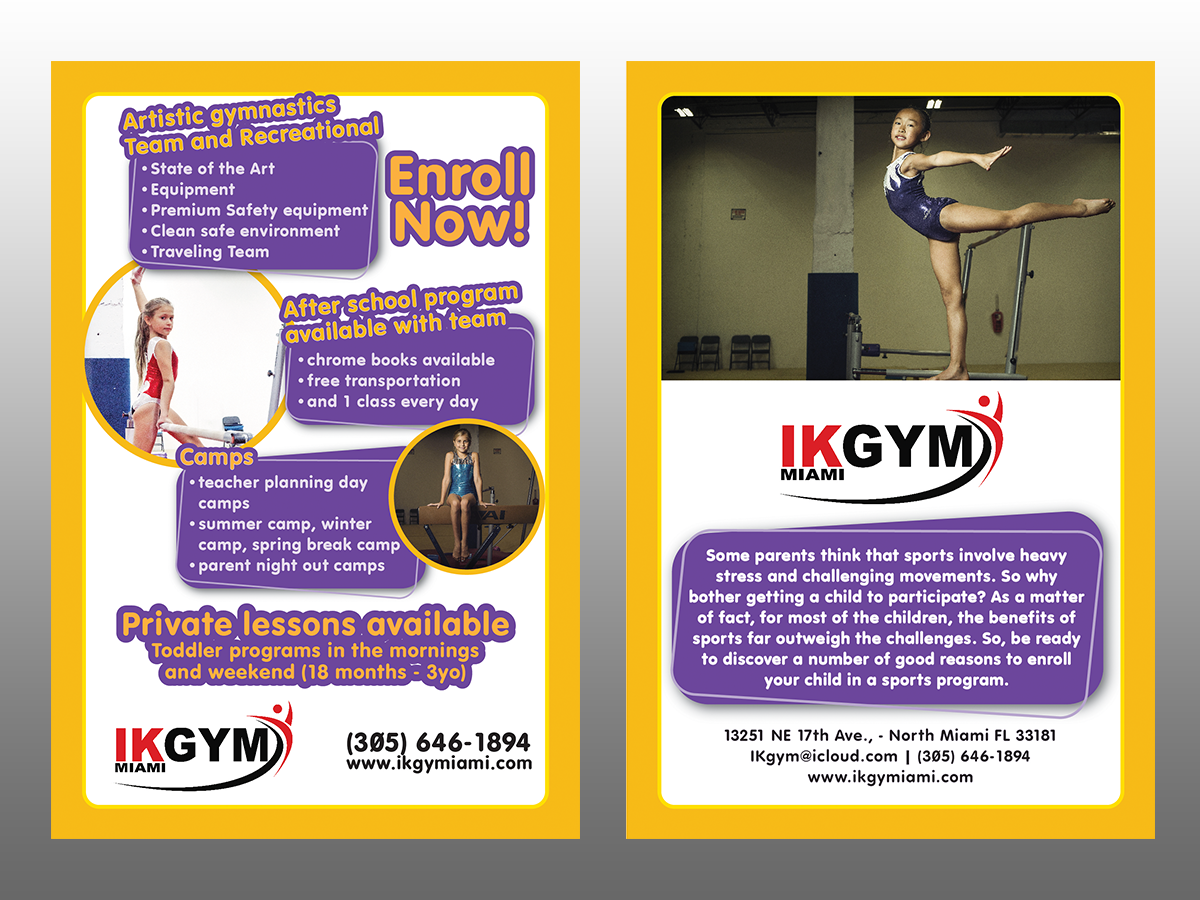 Flyer Design by Mon01 for IKgym  | Design #12401243