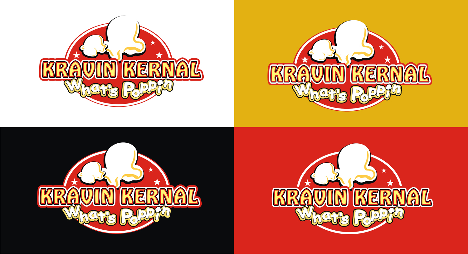 Logo Design by AntonAtanasov for Kravin Kernals Gourmet popcorn  | Design #12393084