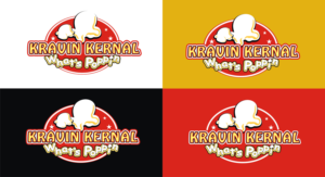Logo Design by AntonAtanasov for Kravin Kernals Gourmet popcorn  | Design: #12393084