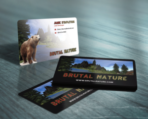 Brutal Nature, a 3d voxel survival video game needs a card for gaming conventions | Design de Carte de Visite par Riz'