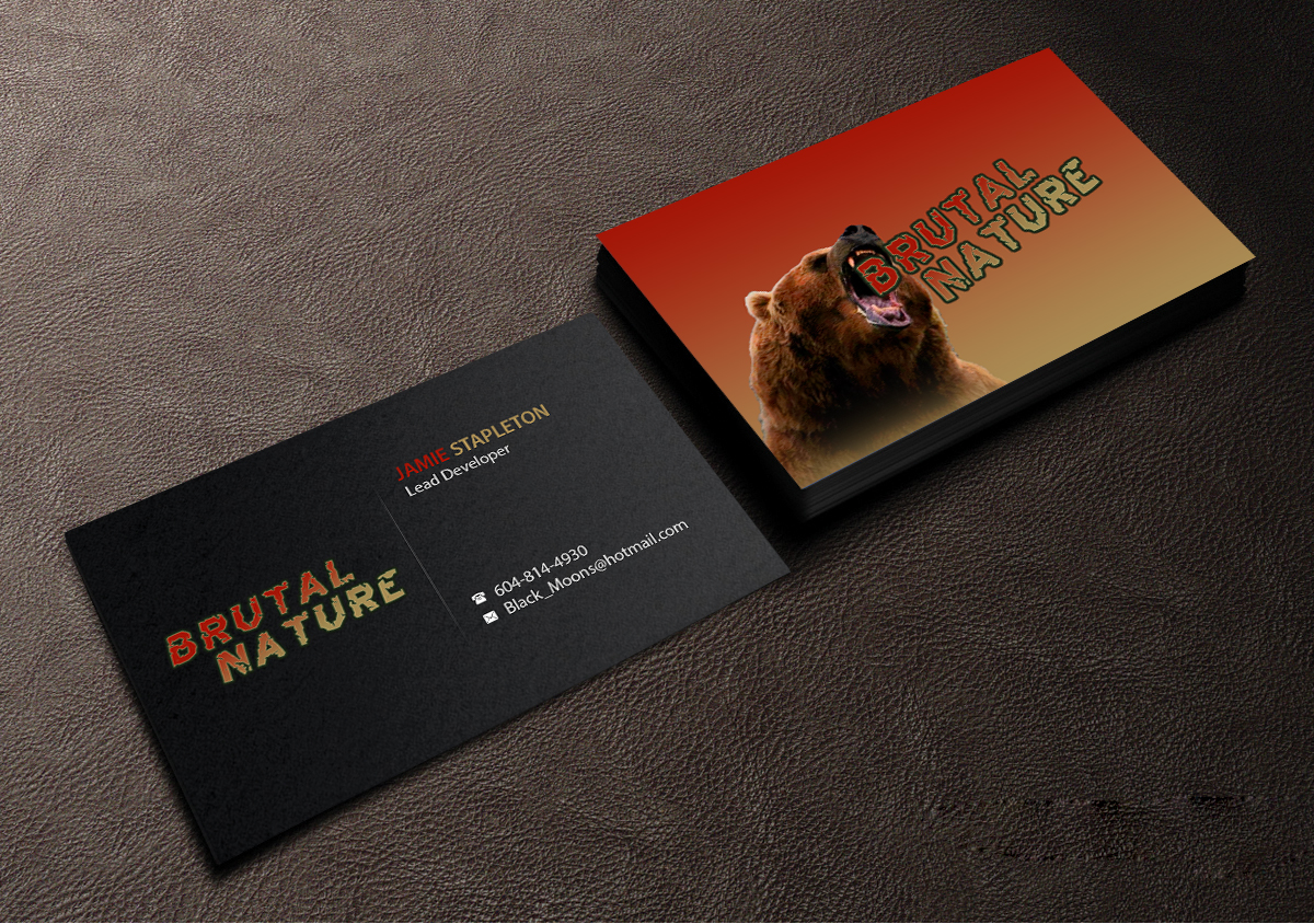 serious masculine games business card design for a company by