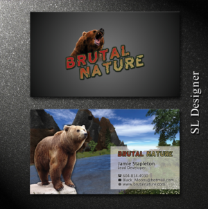 Brutal Nature, a 3d voxel survival video game needs a card for gaming conventions | Design de Carte de Visite par SL Designer