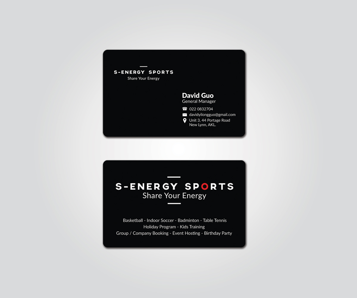 Business Card Design by JK18 for S-energy Sports | Design #12419723