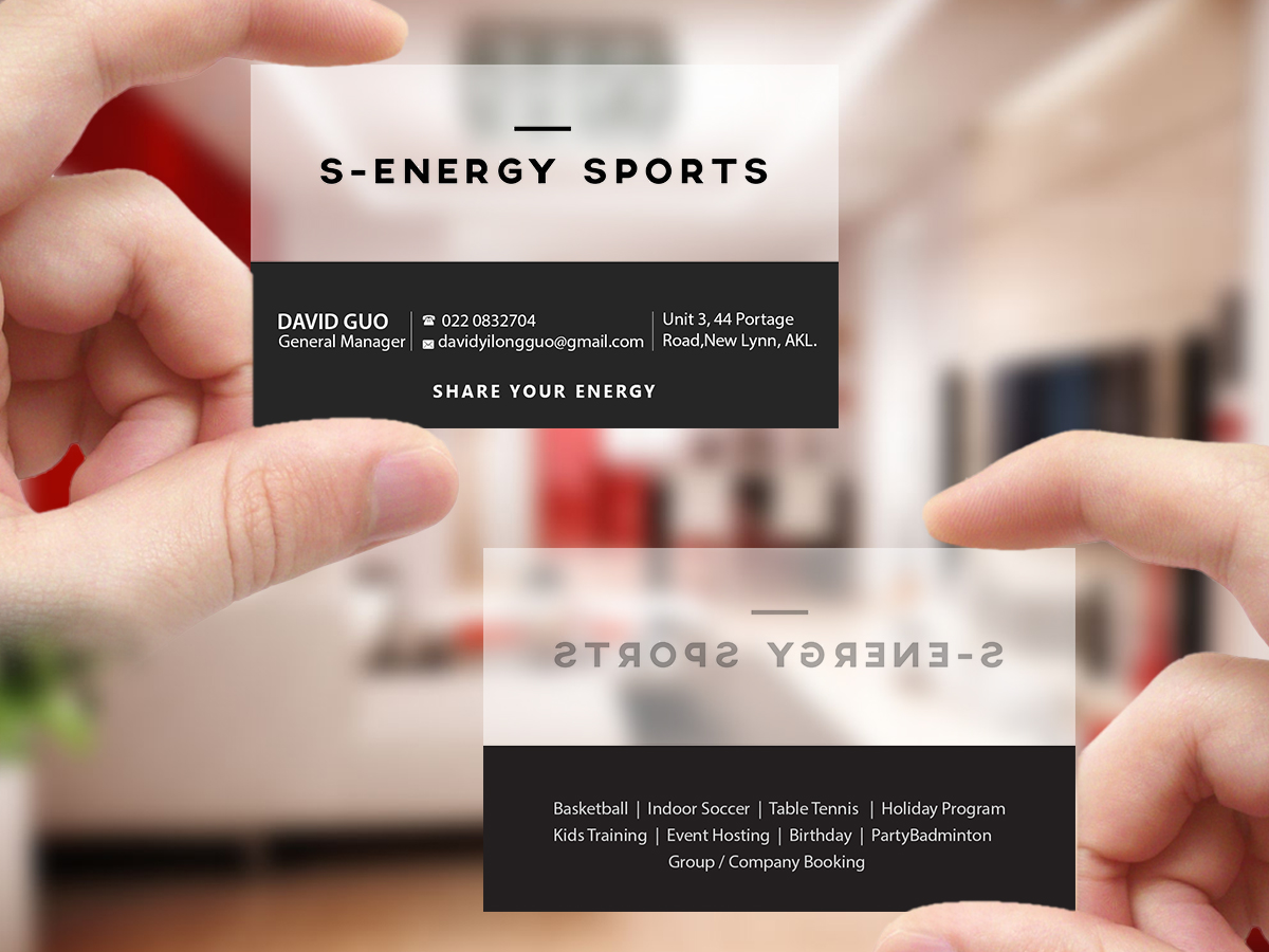 Business Card Design by Creations Box 2015 for S-energy Sports | Design #12424408
