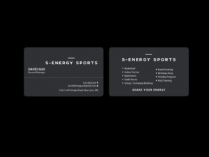 Business Card Design by Creations Box 2015 for S-energy Sports | Design: #12424454