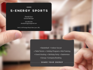 Business Card Design by Creations Box 2015 for S-energy Sports | Design: #12424456