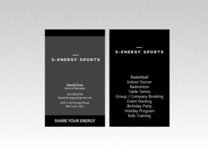 Business Card Design by Creations Box 2015 for S-energy Sports | Design: #12424458