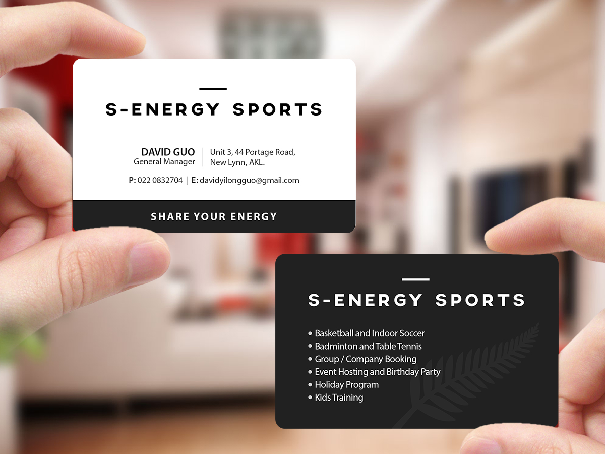 Business Card Design by Creations Box 2015 for S-energy Sports | Design #12488176