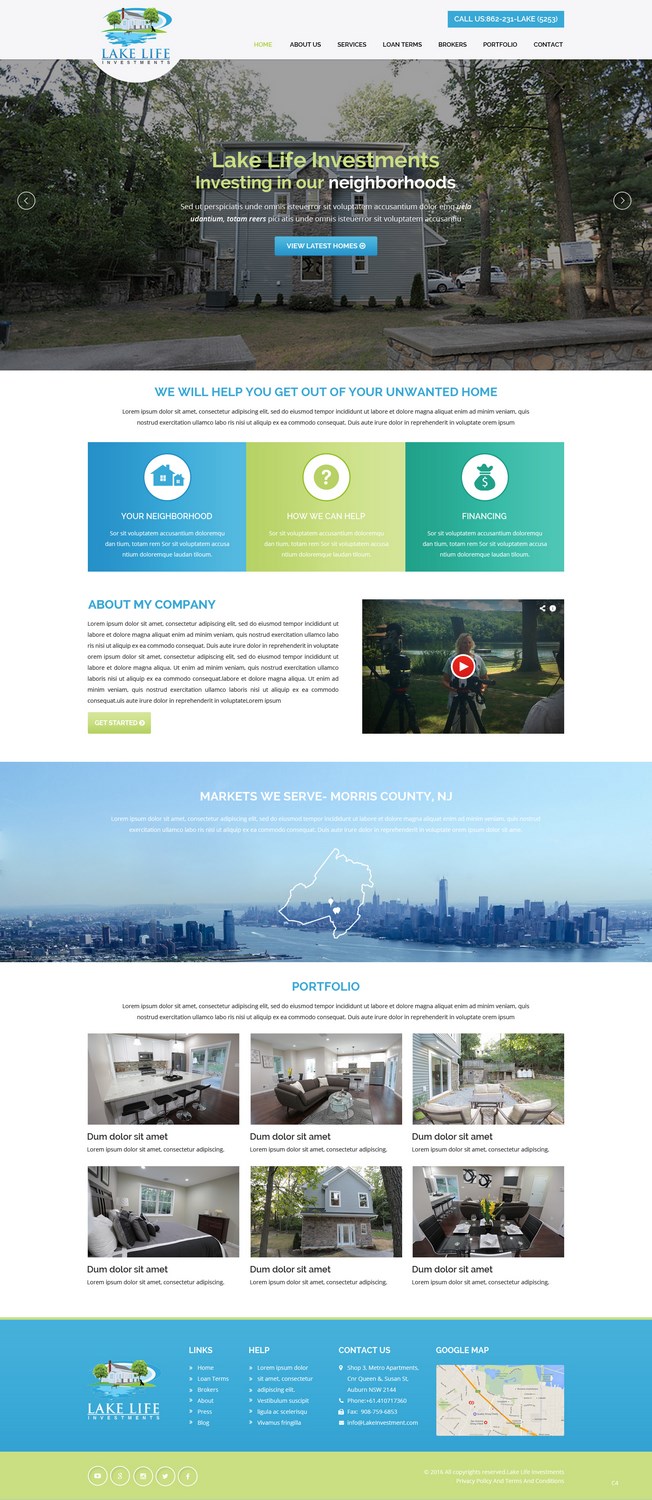 Web Design by pb for Lake Life Investments, LLC | Design #12438543