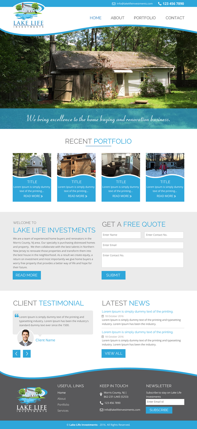 Diseño Web por rightway para Lake Life Investments, LLC | Diseño: #12411172