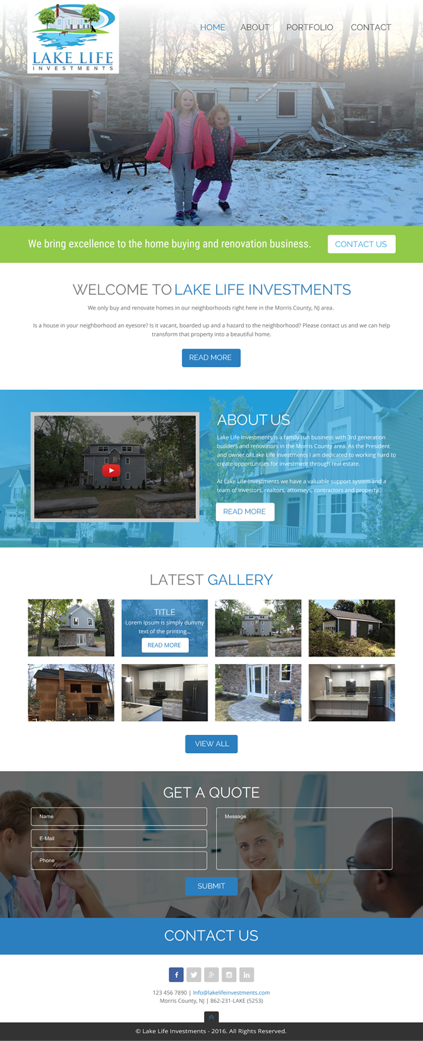 Web Design by rightway for Lake Life Investments, LLC | Design #12411208