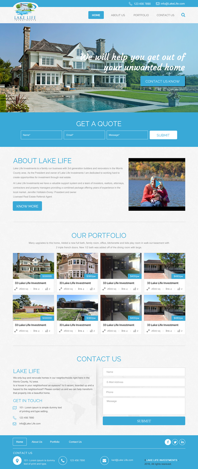 Web Design by rightway for Lake Life Investments, LLC | Design #12411259