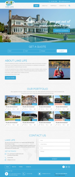 Web Design by rightway for Lake Life Investments, LLC | Design: #12411259