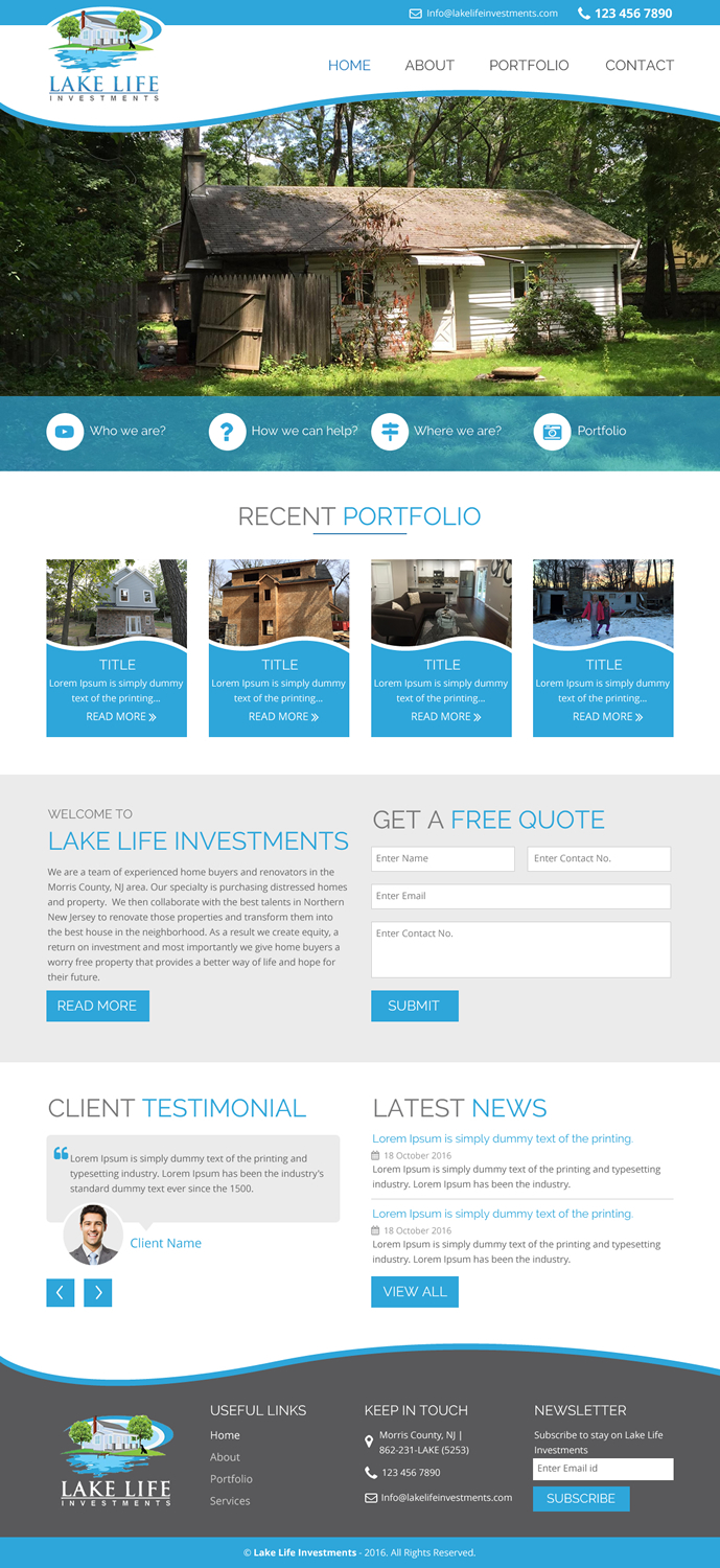 Web Design by rightway for Lake Life Investments, LLC | Design #12491619