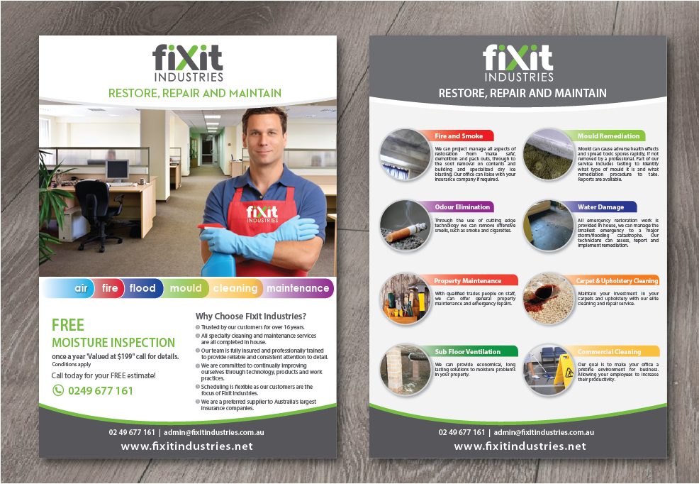 Flyer Design by alex989 for Fixit Industries | Design: #12553956