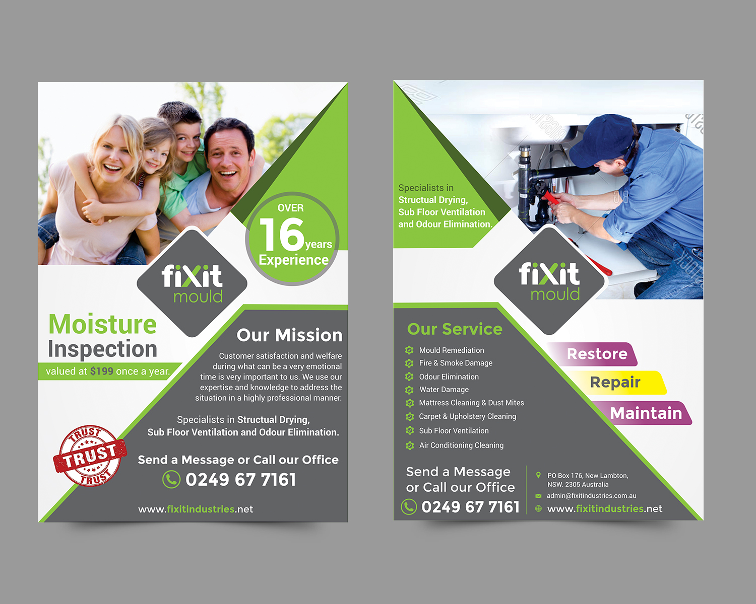 Flyer-Design von ecorokerz für Fixit Industries | Design #12421746