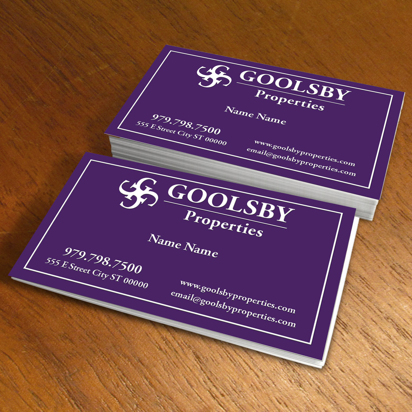 Diseño de Tarjeta de Presentación por ranidesign para Goolsby Properties | Diseño #12406184