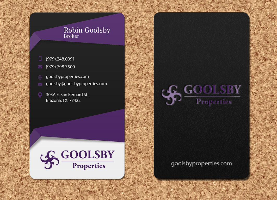 Diseño de Tarjeta de Presentación por Riz' para Goolsby Properties | Diseño #12406636