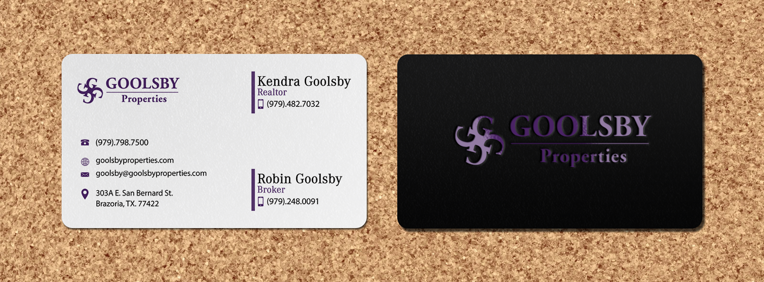 Diseño de Tarjeta de Presentación por Riz' para Goolsby Properties | Diseño #12410668