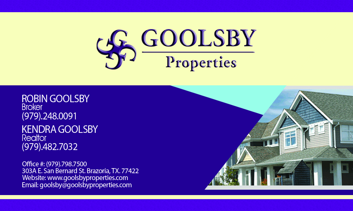 Diseño de Tarjeta de Presentación por diezzer para Goolsby Properties | Diseño #12407425