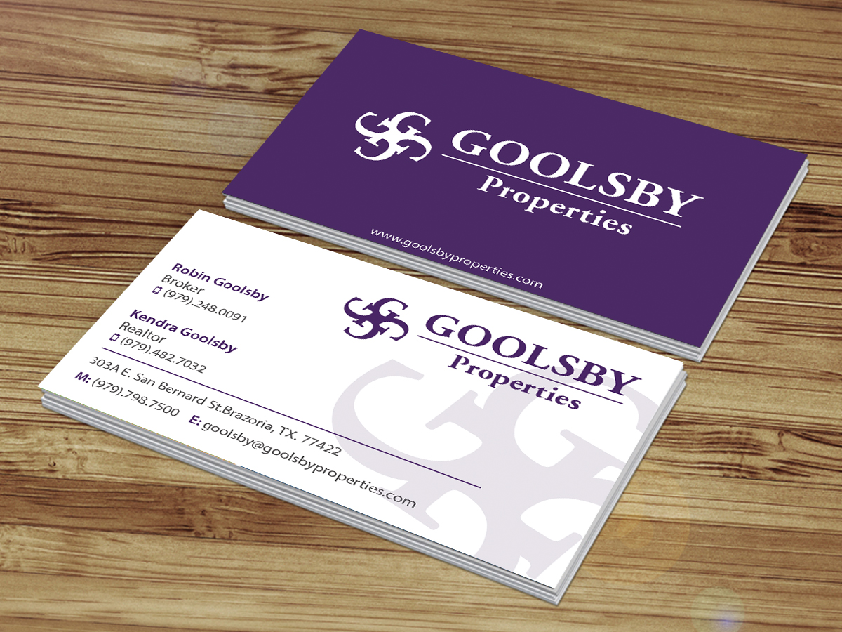 Business Card Design by Creations Box 2015 for Goolsby Properties | Design #12414245