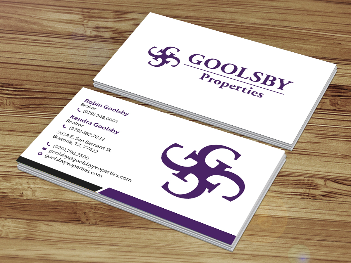 Business Card Design by Creations Box 2015 for Goolsby Properties | Design #12414262