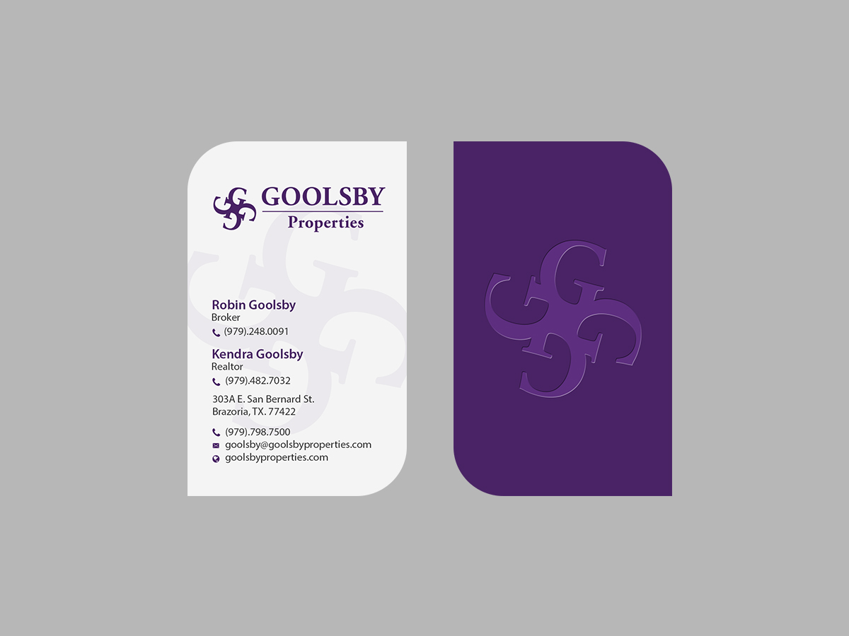 Business Card Design by Creations Box 2015 for Goolsby Properties | Design #12414270