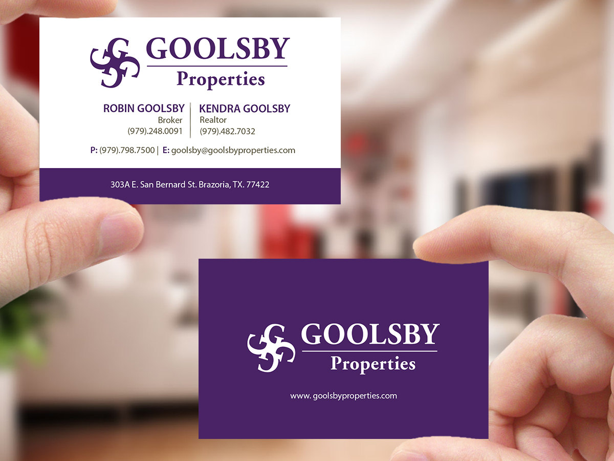 Business Card Design by Creations Box 2015 for Goolsby Properties | Design #12414277