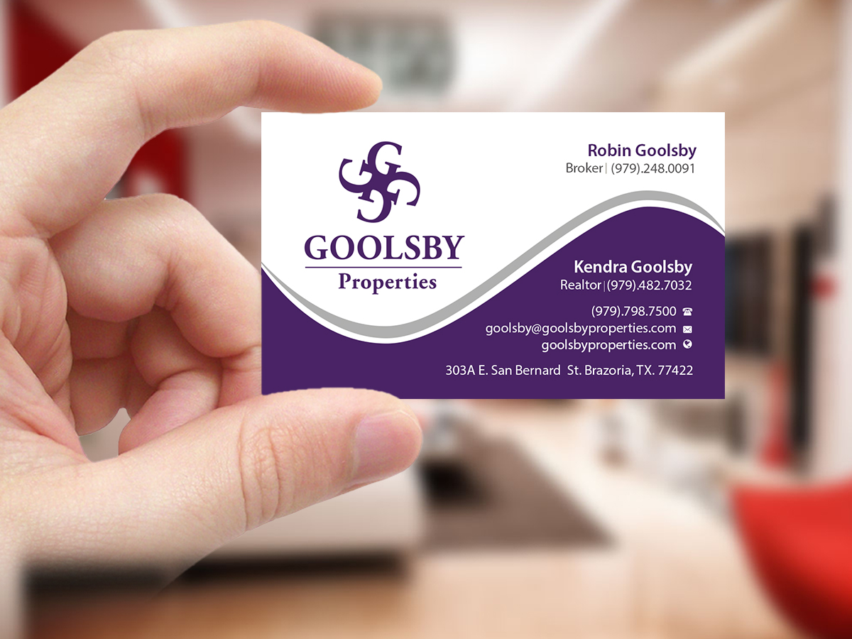 Business Card Design by Creations Box 2015 for Goolsby Properties | Design #12414278