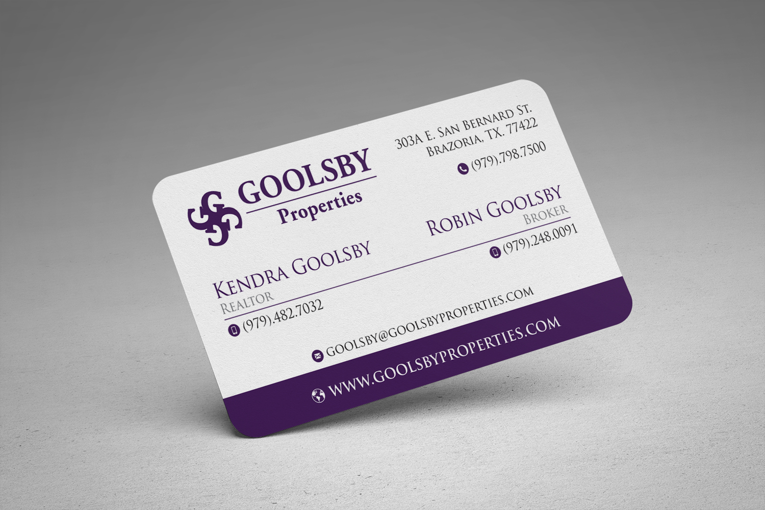 Business Card Design by alhemique1 for Goolsby Properties | Design #12419415