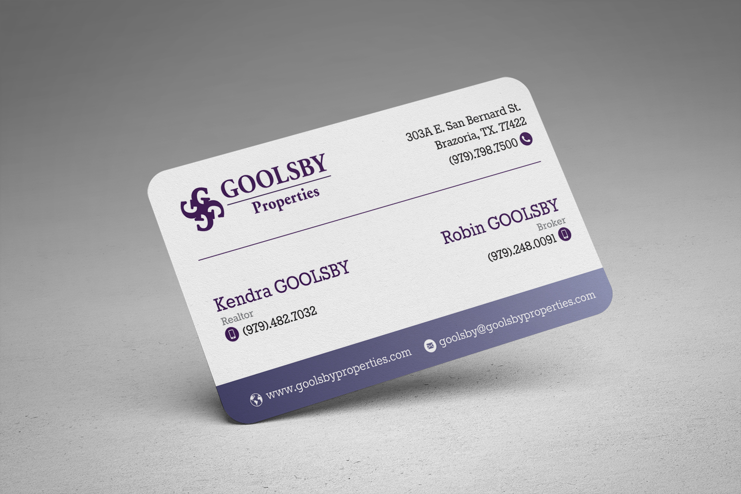 Business Card Design by alhemique1 for Goolsby Properties | Design #12419417
