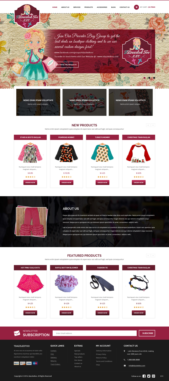 Web Design by pb for TDazzled Too LLC | Design #12438594