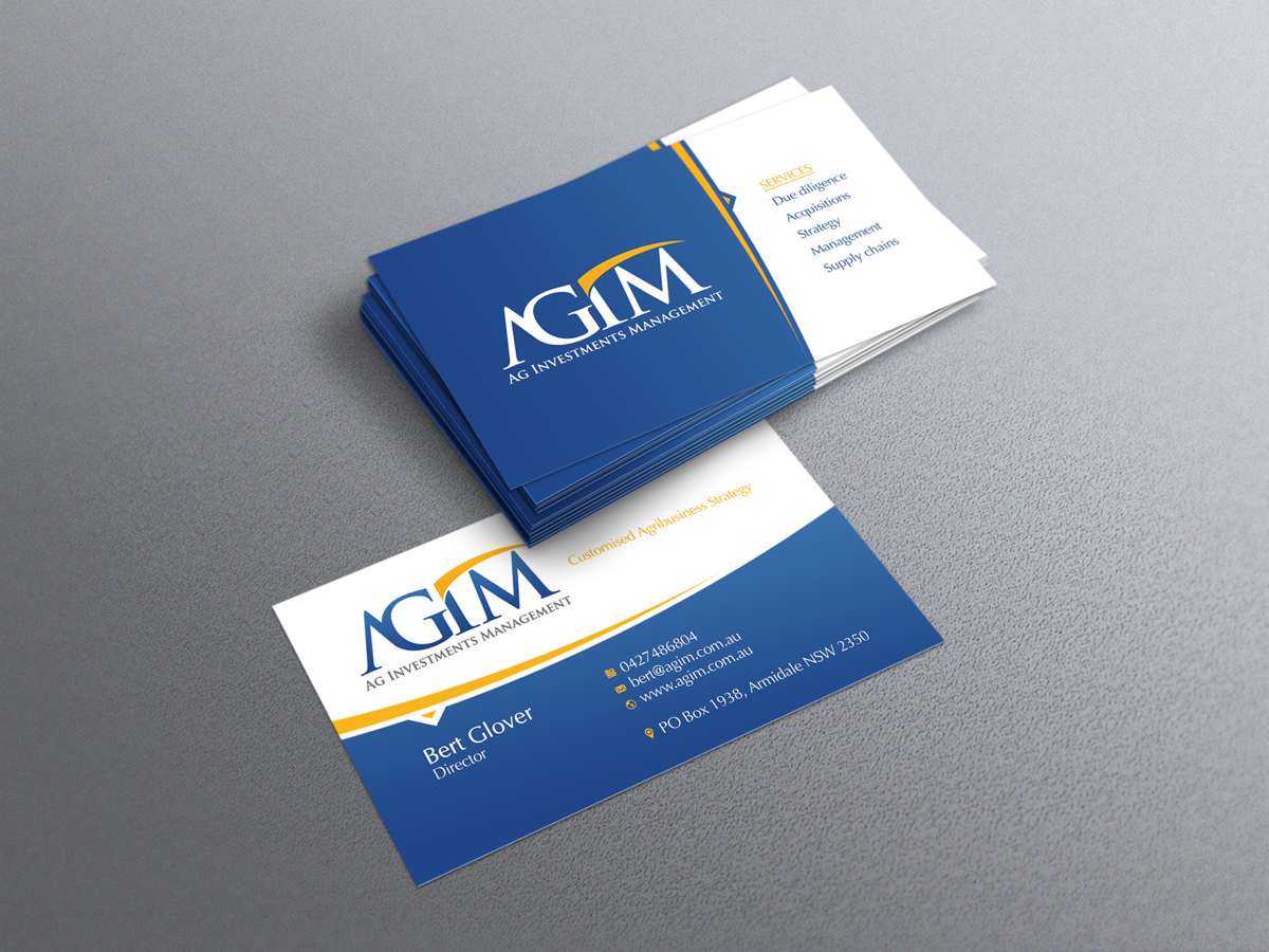 Business Card Design by diRtY.EMM for AGIM | Design #2442251
