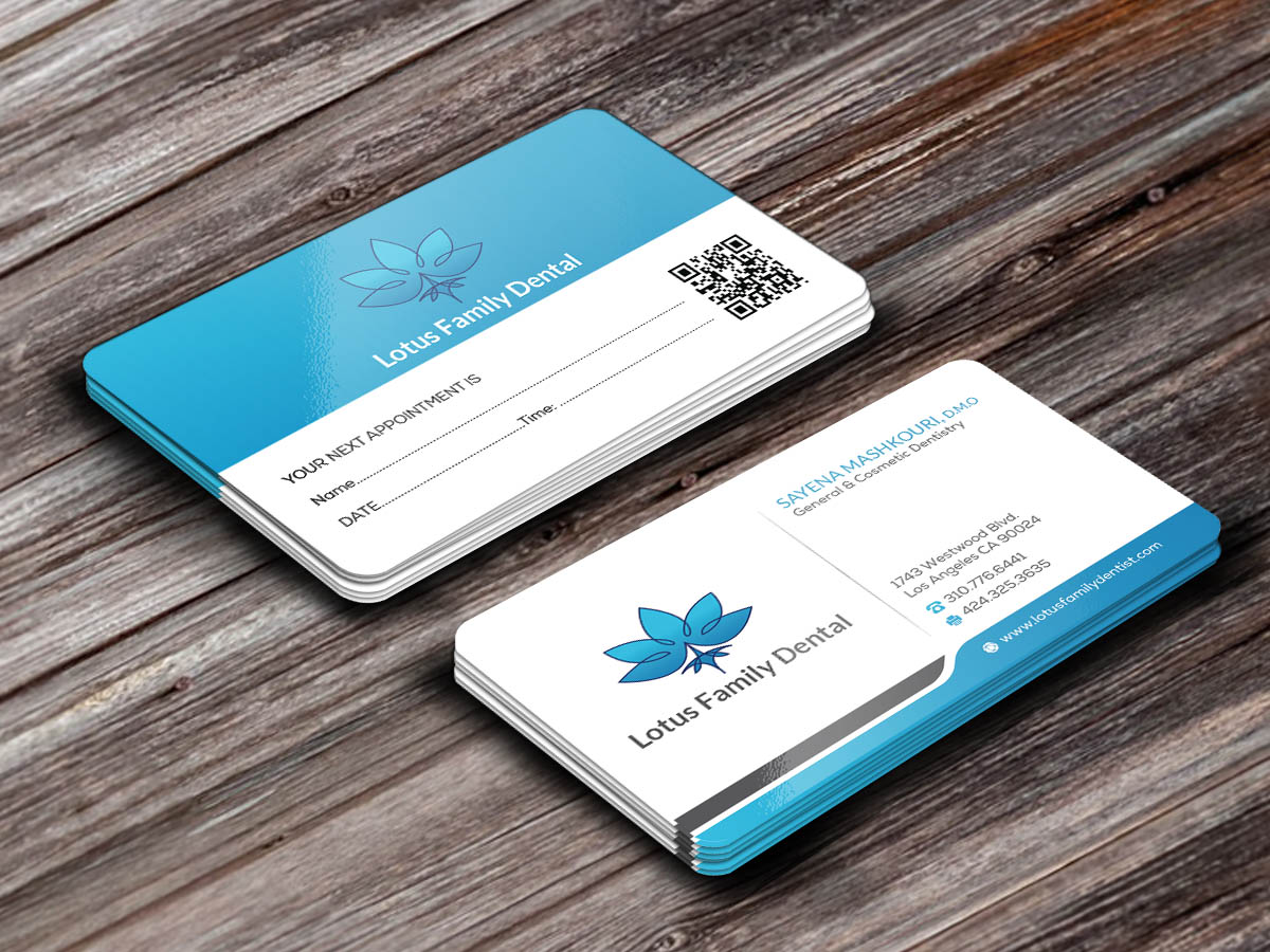 Business Card Design by snowymasterdesigns for Lotus Family Dental | Design #12437274