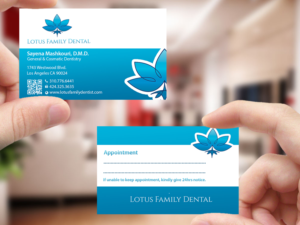 Business Card Design by Creations Box 2015 for Lotus Family Dental | Design: #12447858