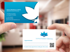 Business Card Design by Creations Box 2015 for Lotus Family Dental | Design: #12447859
