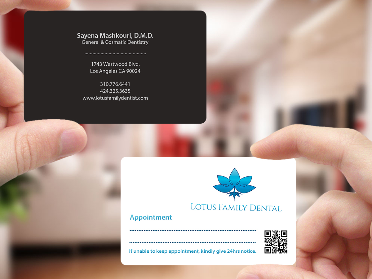 Business Card Design by Creations Box 2015 for Lotus Family Dental | Design #12447860