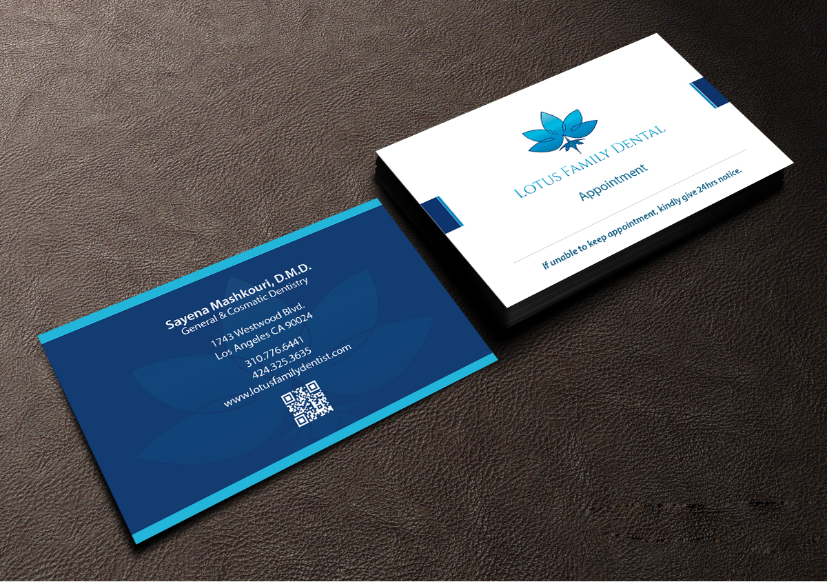 Business Card Design by Creations Box 2015 for Lotus Family Dental | Design #12447867